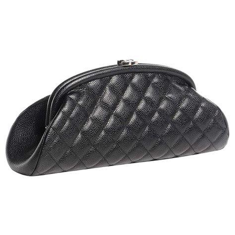 Chanel Classic Vintage Caviar CC Black Diamond Quilted 